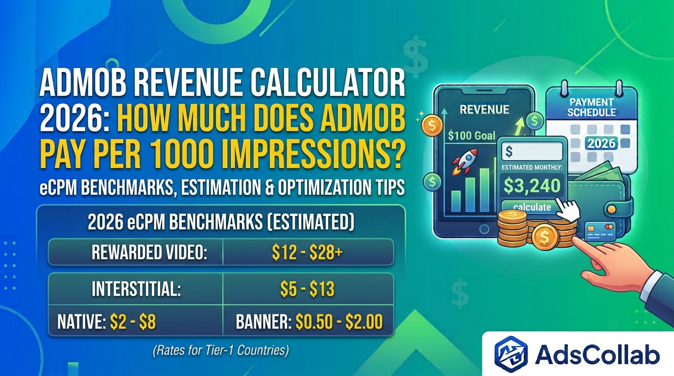 AdMob Revenue Calculator 2026: How Much Does AdMob Pay Per 1000 Impressions?